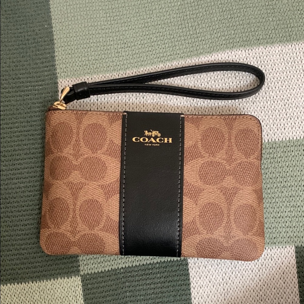 Coach Brown and Black Wristlet